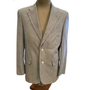 Saddlebred Chambray 2-Button Sport Coat Single Vent Sz. 40S 4-Button Cuff